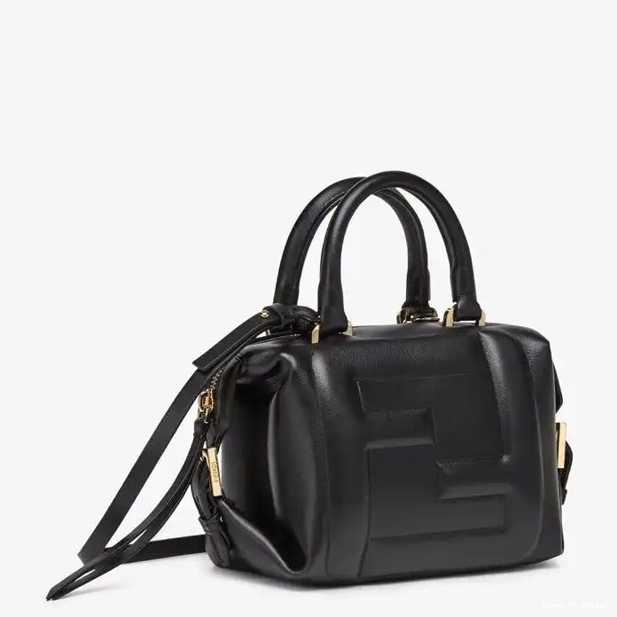 Vintage HOT Mini FF Leather Nappa Black Fendi Bag Cube In 0325